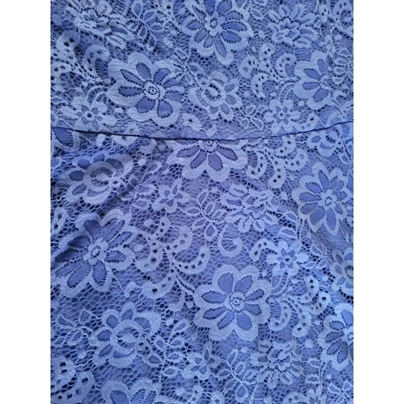 BCX Juniors Blue Scallop Halter A-Line Lace Dress Size 11 Party Cocktail Formal - Picture 5 of 10